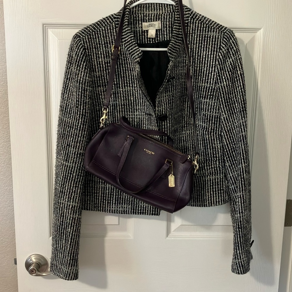 Coach Aubergine Leather Shoulder Bag